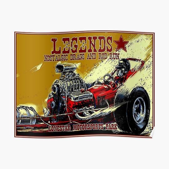 Discover DRAG RACING : Blown Engine Auto Racing Print Premium Matte Vertical Poster