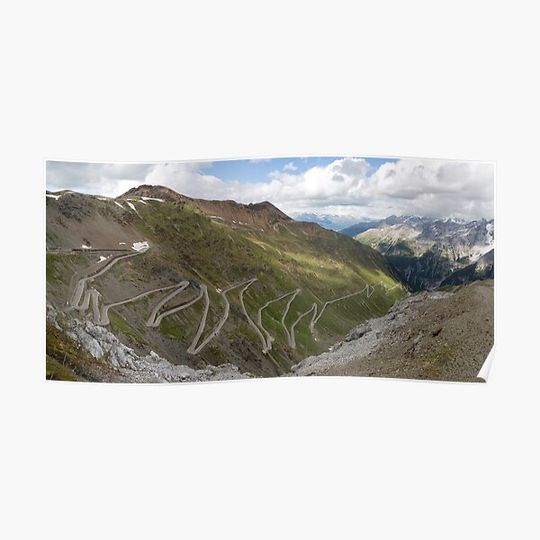 Discover Curves of Stelvio Pass Premium Matte Vertical Poster