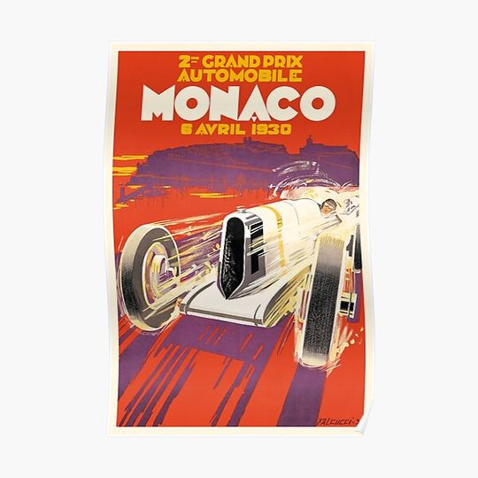 Discover Vintage Poster - Grand Prix Monaco - Robert Falucci - 1930 Premium Matte Vertical Poster
