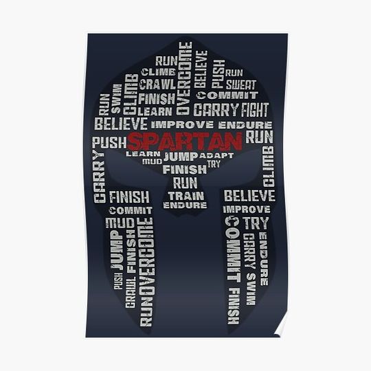 Discover Spartan race helmet Premium Matte Vertical Poster