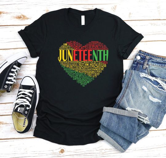 Discover Juneteenth Heart Shirt | Black Owned Shop| Juneteenth Women's Tee