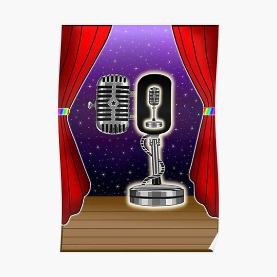 Discover Open Mic Night Performance Premium Matte Vertical Poster
