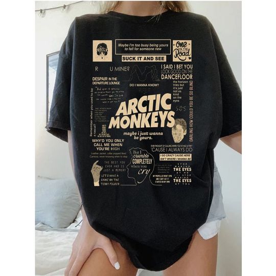 Arctic Monkeys UK Tour Shirt, Arctic Monkeys Band Album Lyrics Vintage Retro Concert Merch