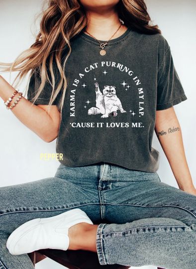 Discover Vintage Karma Is A Cat Shirt, Midnights Shirt