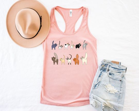 Discover Cat Butt Theme Tank Top - Cat Mom Gift