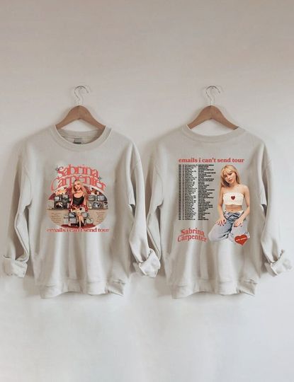 Discover Emails I Can't Send Sabrina Carpenter 2 Sides Shirt, Sabrina Carpenter 2023 Tour Shirt, Email I Can't Send Tour Merch