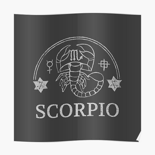 Discover Zodiac, featuring a Scorpio under an arc Premium Matte Vertical Poster