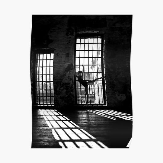 Discover Dancing ballerina photo, black and white dancer art Premium Matte Vertical Poster