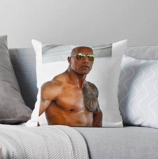 Discover dwayne johnson Throw Pillow