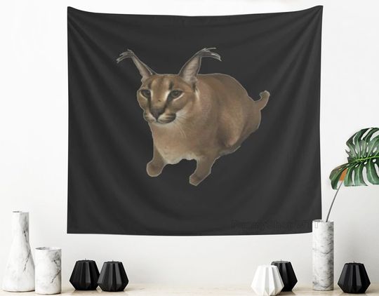 Discover Floppa Tapestry Funny Caracal Tapestry