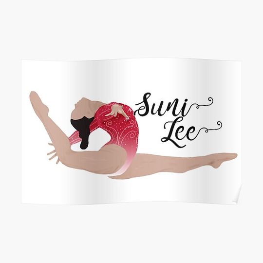 Discover Suni Lee (Sunisa Lee) Patriotic Leo with name -  Gymnastics Art Premium Matte Vertical Poster
