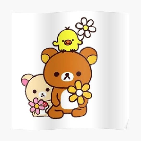 Discover Rilakkuma, Kiiroitori & Korilakkuma Premium Matte Vertical Poster