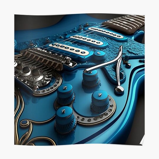 Discover Guitar artwork AI Premium Matte Vertical Poster