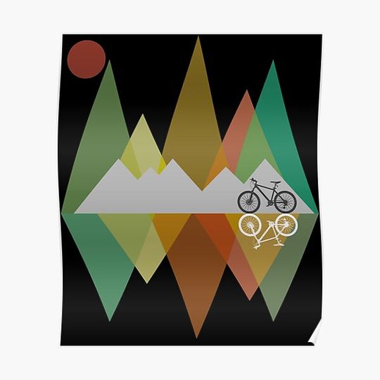 Discover Mountain Biking In The Mountains Premium Matte Vertical Poster