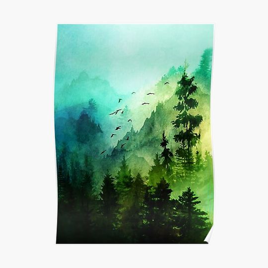 Discover Beautiful Scenery Mountain Morning Premium Matte Vertical Poster
