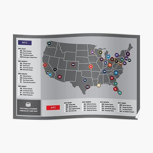 Discover Football Stadium Map Premium Matte Vertical Poster