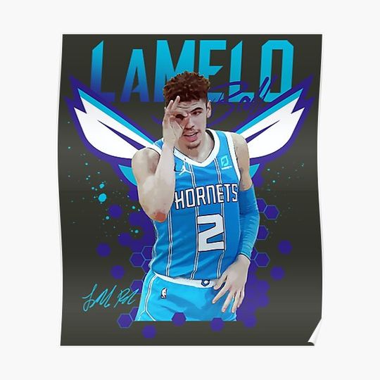 Discover Lamelo Ball Charlotte Hornets Premium Matte Vertical Poster
