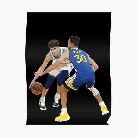 Discover Curry x Lamelo Basketball Premium Matte Vertical Poster