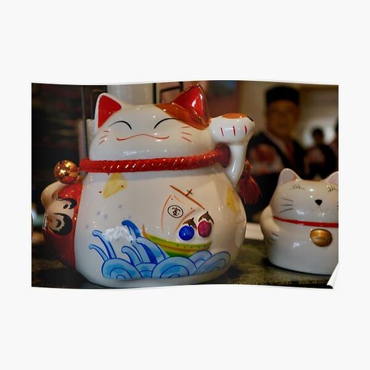 Discover HAPPY CAT BRINGS GOOD FORTUNE Premium Matte Vertical Poster