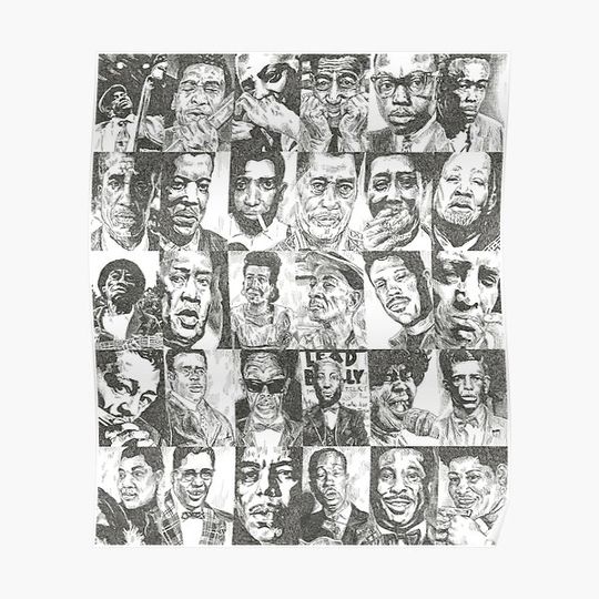 Discover Blues Musicians Collection Print Premium Matte Vertical Poster