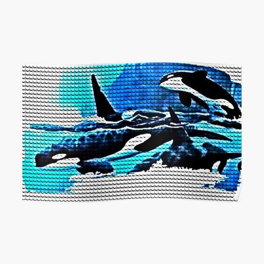 Discover Killer Whale Legos Premium Matte Vertical Poster