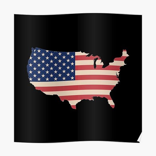 Discover USA Flag Premium Matte Vertical Poster
