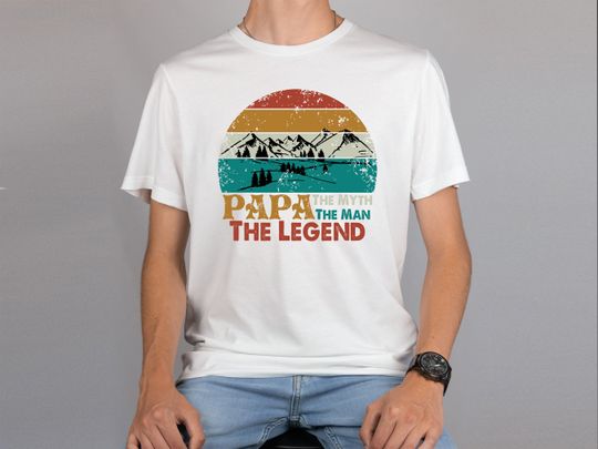 Discover Papa the Legend Shirt, The Myth the Man Dad Shirt, Father's Day Shirt, Gift for Dad, Papa Mountains Shirt