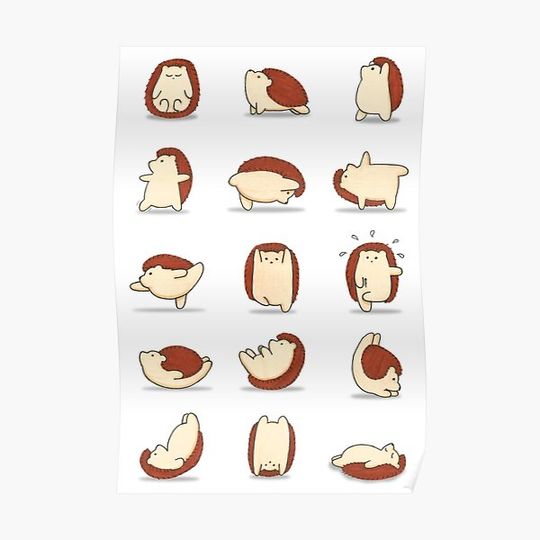 Discover Hedgehog yoga Premium Matte Vertical Poster