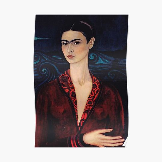 Discover frida self-portrait in velvet dress Premium Matte Vertical Poster