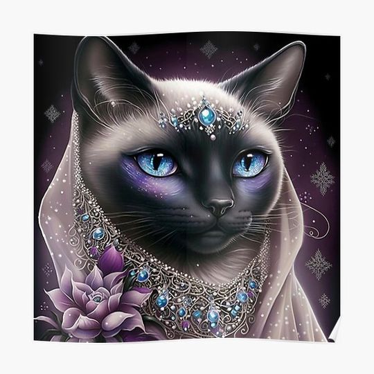 Discover Mesmerizing Siamese cat Premium Matte Vertical Poster