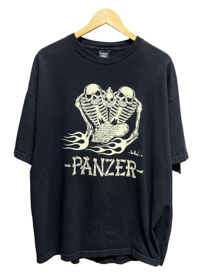 Discover Vintage 90's Johnny Suede Panzer Biker Graphic Tee