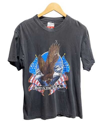 Discover Vintage 90's American Thunder Born in the USA Thrashed Tee