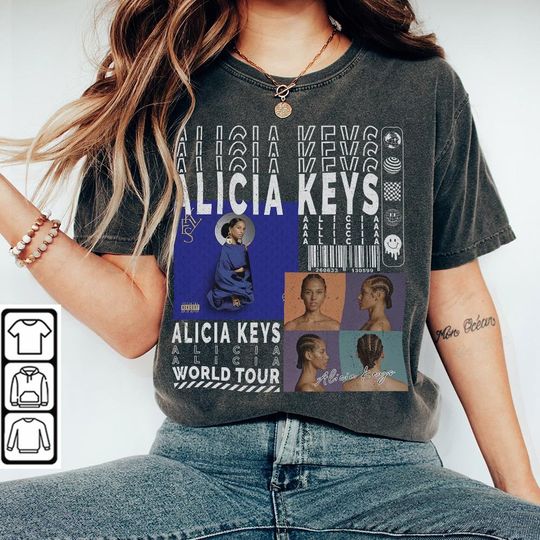Discover Alicia Keys Music Shirt, Y2K Merch Vintage Alicia Keys Summer Tour 2023 Tickets Album
