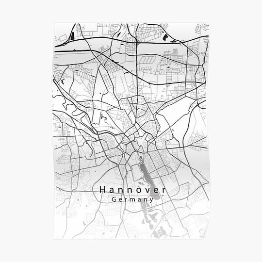 Discover Hannover Germany City Map Premium Matte Vertical Poster