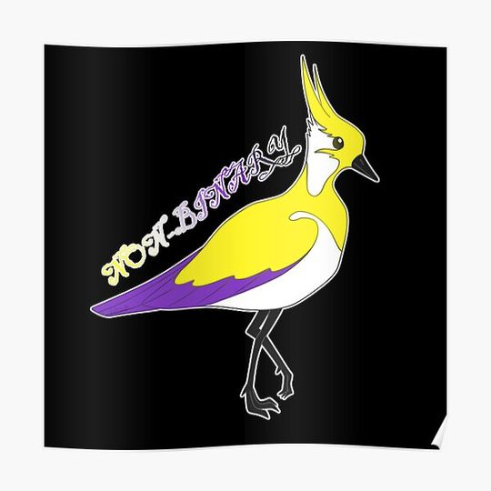 Discover Pride Month Non-Binary Northern Lapwing Premium Matte Vertical Poster