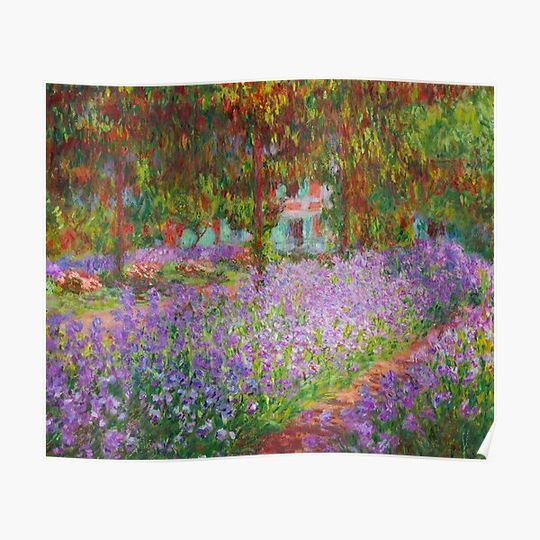 Discover Claude Monet "The Iris Garden at Giverny" 1899-1900 Premium Matte Vertical Poster