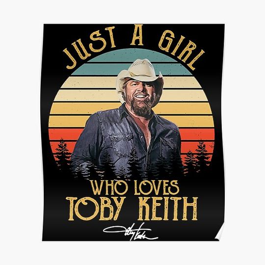 Discover Vintage Just A Girl Who Loves Toby Cowboy Keith Guitar Music Premium Matte Vertical Poster