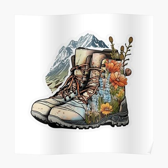 Discover Wildflower Hiking Premium Matte Vertical Poster