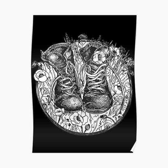 Discover Wildflower Hiking Boots 5 Premium Matte Vertical Poster