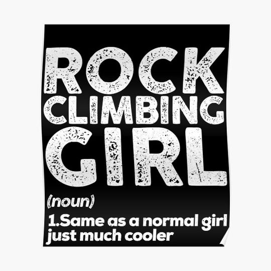 Discover Rock climbing girl Premium Matte Vertical Poster