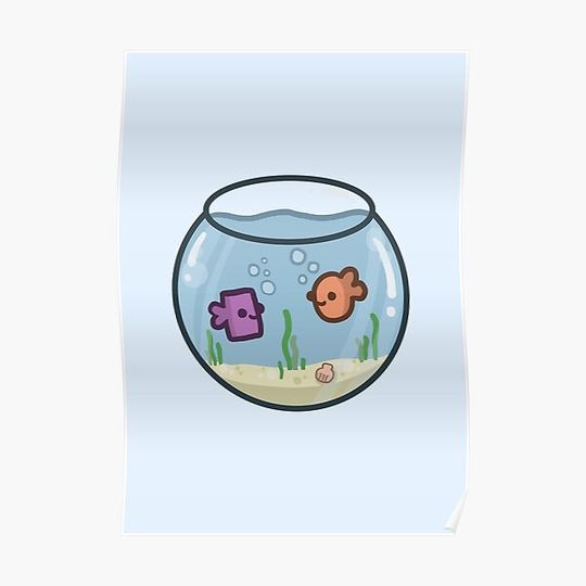 Discover Cute Fish Bowl Premium Matte Vertical Poster