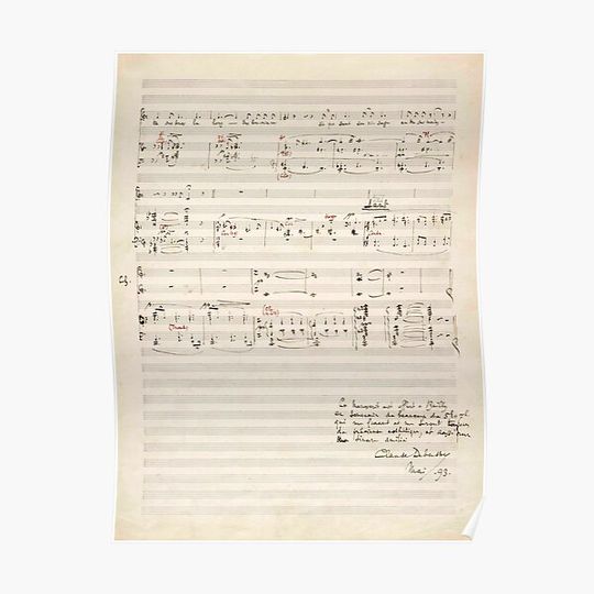 Discover Debussy | Claude Debussy original handwritten score | 2 of 2 Premium Matte Vertical Poster