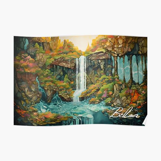Discover Serene Waters, Nouveau Art Premium Matte Vertical Poster