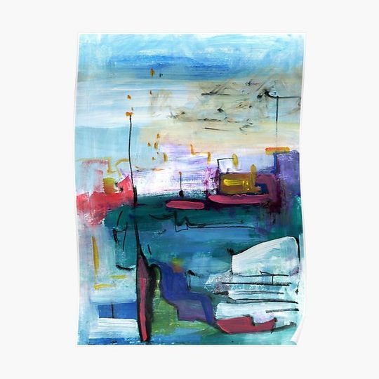 Discover Abstract art painting with bright colours Premium Matte Vertical Poster