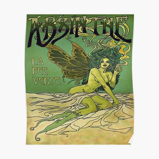Discover Absinthe 2 (on black) Premium Matte Vertical Poster