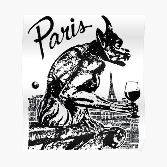 Discover Paris Gargoyle Premium Matte Vertical Poster