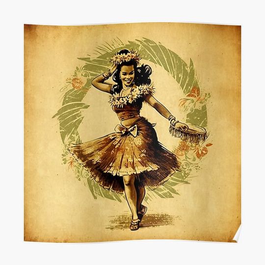 Discover Vintage Hula Premium Matte Vertical Poster