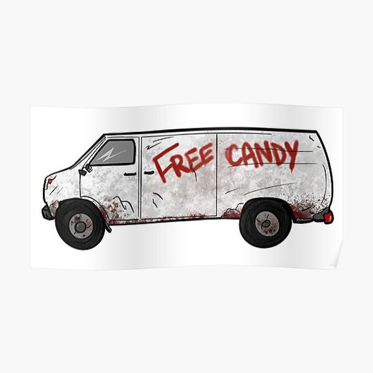 Discover Creepy Free Candy Van Premium Matte Vertical Poster