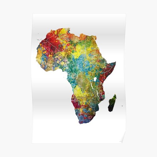 Discover Africa map 3 #africa #map Premium Matte Vertical Poster