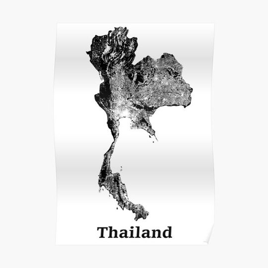 Discover Thailand street map Premium Matte Vertical Poster